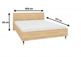 Cama 160 × 200 - LUX, Roble