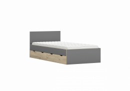 CAMA 90×200 JOY GRIS/ROBLE ARTESANAL