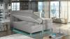 Photo Bed with LED lights, upholstered, with storage boxes, mattress, headboard and topper 140/160/180 x 200cm – Basilio, Gray