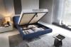 Foto Cama con somier metálico, sistema elevador de gas y arcón de almacenamiento POINTT azul