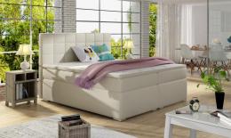 Cama de matrimonio tapizada con almacenaje – Alice, 140/160/180 x 200cm, Polipiel, Beige