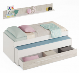 Cama doble+1caj+estante REF: 0K7438A - ELLIOT