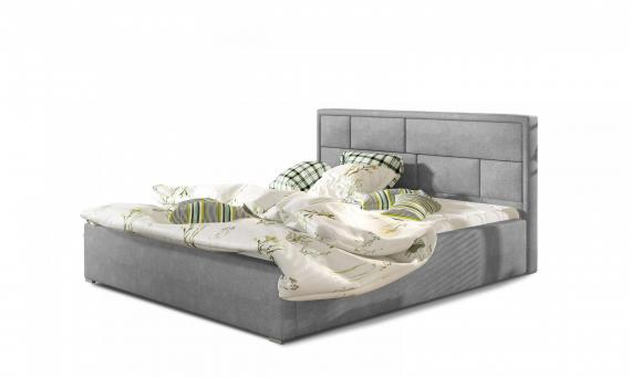 Photo Bed combining elegance with comfort - Latina, 140/160/180/200 x 200cm, Light Gray