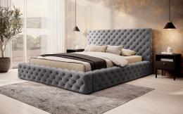 Cama con somier metálico, sistema elevador de gas y arcón almacenamiento PRINCCE Gris oscuro
