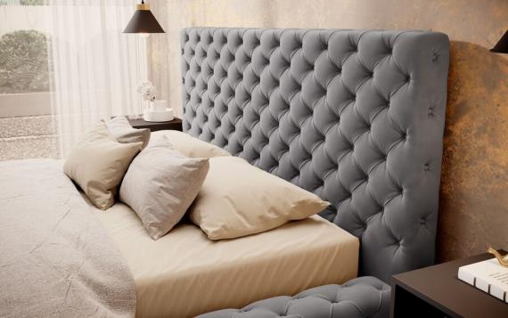 Foto Cama con somier metálico, sistema elevador de gas y arcón de almacenamiento PRINCCE Gris oscuro