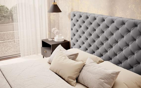 Foto Cama con somier metálico, sistema elevador de gas y arcón de almacenamiento PRINCCE Gris oscuro