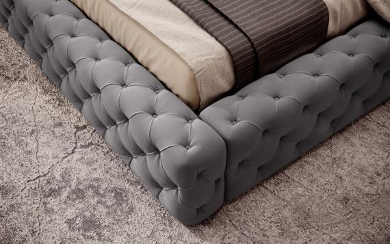 Foto Cama con somier metálico, sistema elevador de gas y arcón de almacenamiento PRINCCE Gris oscuro