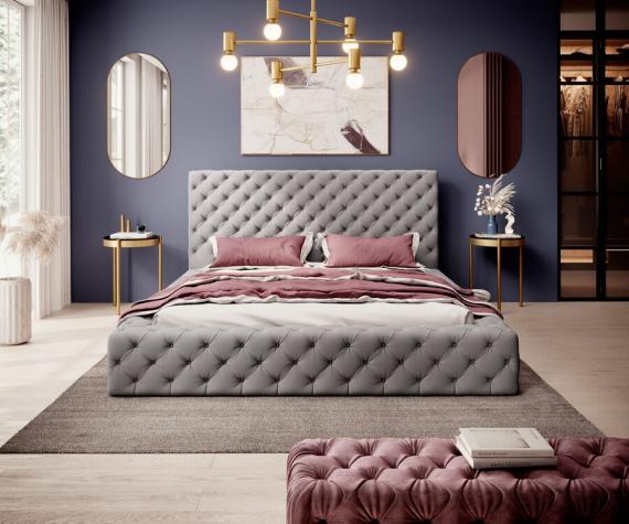 Foto Cama con somier metálico, sistema elevador de gas y arcón de almacenamiento PRINCCE Gris oscuro