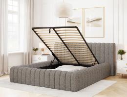 Cama estructura de metal, elevación gas, + almacenamiento 140/160/180 x 200cm - CARILLA, Gris