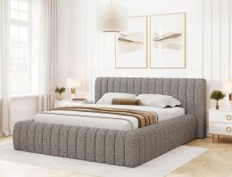 Cama estructura de metal, elevación gas, + almacenamiento 140/160/180 x 200cm - CARILLA, Gris