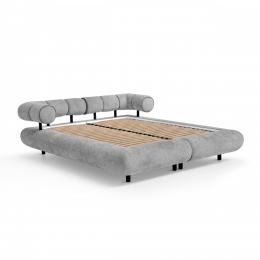 cama estructura de metal elevador gas cajón - LUXOR Gris