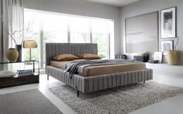 Cama con somier metálico, sistema elevador de gas y arcón almacenamiento PLISSA, Gris