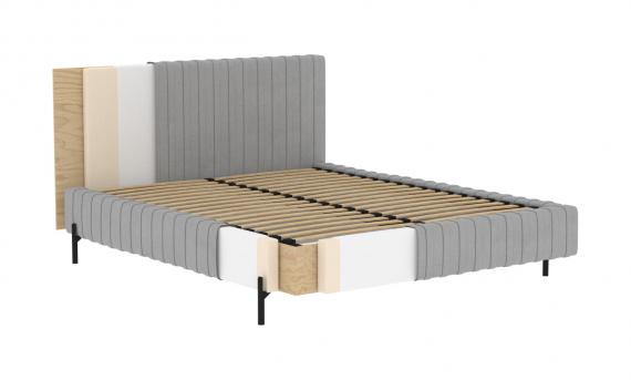 Foto Cama con somier metálico, sistema elevador de gas y arcón de almacenamiento PLISSA, Gris
