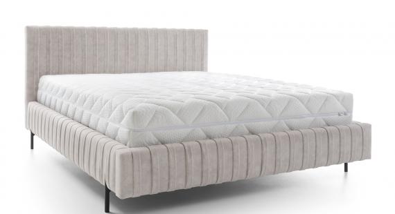 Foto Cama con somier metálico, sistema elevador de gas y arcón de almacenamiento PLISSA, Beige
