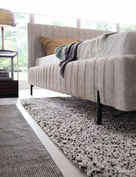 Foto Cama con somier metálico, sistema elevador de gas y arcón de almacenamiento PLISSA, Beige