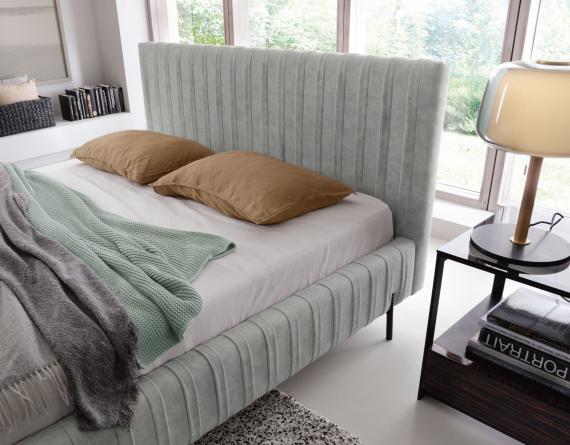 Foto Cama con somier metálico, sistema elevador de gas y arcón de almacenamiento PLISSA, Gris claro