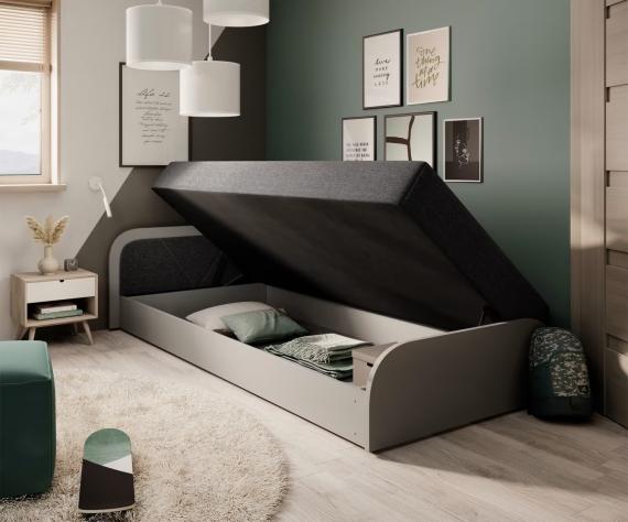 Foto Cama infantil PARYS 90x200 + arcon, gris