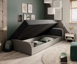 Cama infantil PARYS 90x200 + arcon, gris