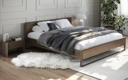 Cama madera maciza roble - Adria, ahumado