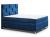 CAMA CONTINENTAL BOXSPRING I TAPIZADA I CON ARCONES I COLCHÓN DOBLE I CABECERO I TOPPER I MALIBU 3D AZUL