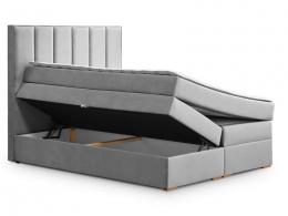 Cama con colchón doble: inferior bonell, POCKET top + topper visco gratis - Malaga, Gris claro