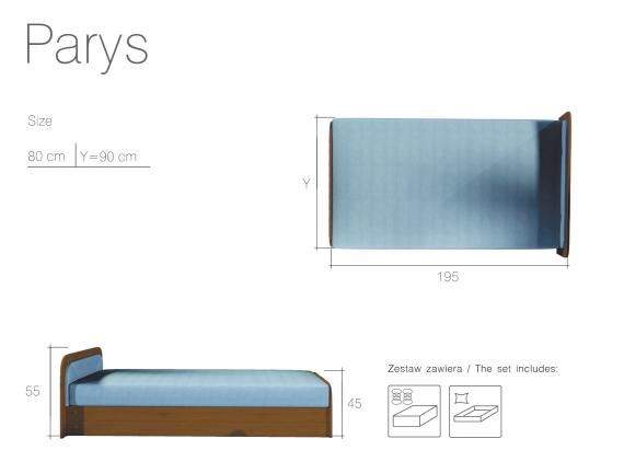 Foto Cama infantil PARYS 90x200 + arcon azul