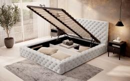 Cama con somier metálico, sistema elevador de gas y arcón almacenamiento PRINCCE blanco