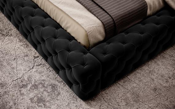 Foto Cama con somier metálico, sistema elevador de gas y arcón de almacenamiento PRINCCE Negro