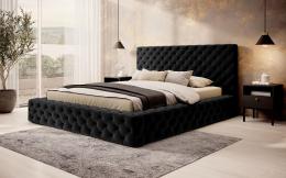 Cama con somier metálico, sistema elevador de gas y arcón almacenamiento PRINCCE Negro