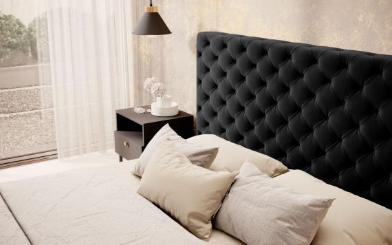 Foto Cama con somier metálico, sistema elevador de gas y arcón de almacenamiento PRINCCE Negro