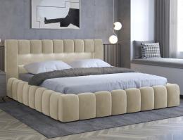 Cama Tapizada con arcon LED - Lamica, Beige