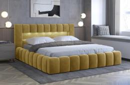 Cama Tapizada con arcon LED - Lamica, Mostaza