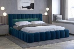 Cama Tapizada con arcon LED - Lamica, Azul