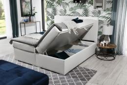 Cama tapizada con arcones 140/160/180 x 200cm – Bolero, Gris oscuro