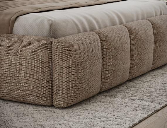 Foto Cama con somier de madera, sistema elevador de gas y arcón de almacenamiento EDVIGE Beige