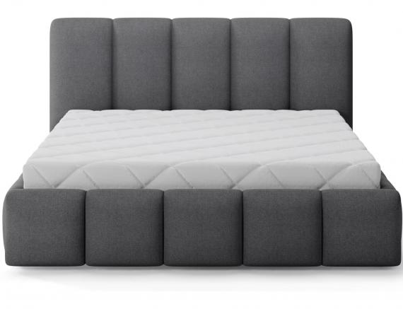 Foto Cama con somier de madera, sistema elevador de gas y arcón de almacenamiento EDVIGE Gris