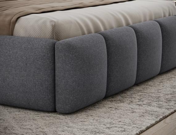 Foto Cama con somier de madera, sistema elevador de gas y arcón de almacenamiento EDVIGE Gris