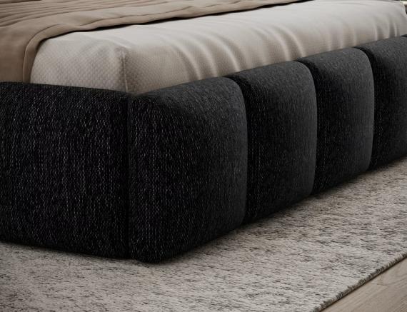 Foto Cama con somier de madera, sistema elevador de gas y arcón de almacenamiento EDVIGE Negro