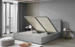 Cama Tapizada Con Contenedor 140/160/180/200 x 200cm - Audrey, Gris oscuro