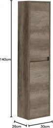 Bathroom wall-mounted tall cabinet with 2 doors REF: 305070H - DAKOTA