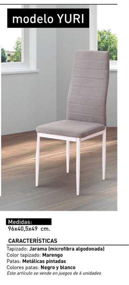 Foto CONJUNTO MESA YURI BLANCA + 6 SILLAS YURI BLANCAS