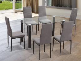 CONJUNTO MESA YURI + 6 SILLAS NEGRO