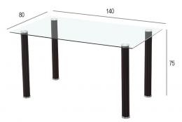 CONJUNTO MESA YURI + 6 SILLAS NEGRO