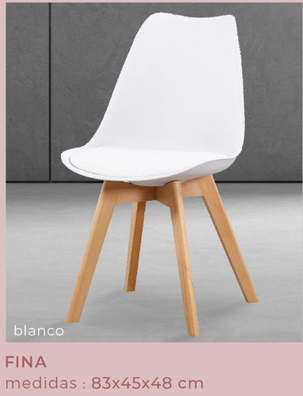 Foto CONJUNTO MESA COCINA DINAMARCA+4 SILLAS FINA BLANCAS