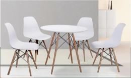 CONJUNTO DINAMARCA BLANCO MESA REDONDA+4 SILLAS