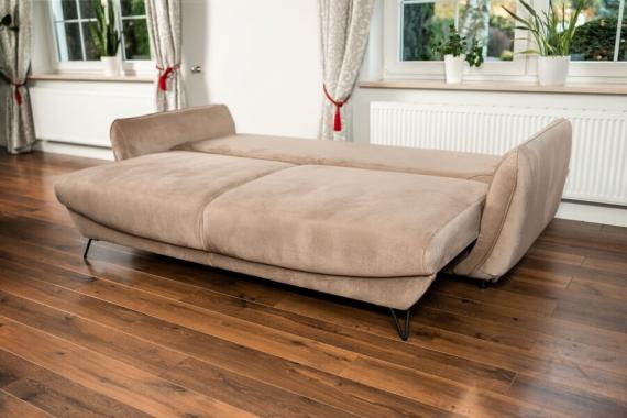 Foto CONJUNTO DE SOFÁ CAMA 3 PLAZAS I SILLÓN I PUFF I PATAS ALTAS SILVA GRIS