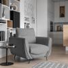 Foto CONJUNTO DE SOFÁ CAMA 3 PLAZAS I SILLÓN I PUFF I PATAS ALTAS SILVA GRIS