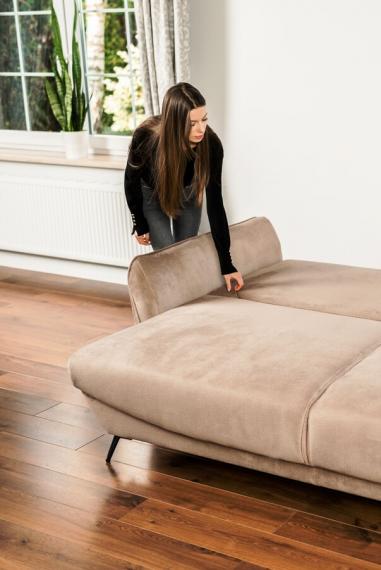 Foto CONJUNTO DE SOFÁ CAMA 3 PLAZAS I SILLÓN I PUFF I PATAS ALTAS SILVA GRIS