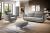 CONJUNTO DE SOFÁ CAMA 3 PLAZAS I SILLÓN I PUFF I PATAS ALTAS SILVA GRIS