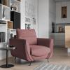 Foto CONJUNTO DE SOFÁ CAMA 3 PLAZAS I SILLÓN I PUFF I PATAS ALTAS SILVA ROSA